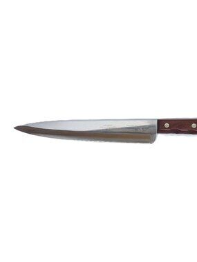 Vtg Case XX Chefs Knife 200-8 Fine Wood Handle 2147079 8" Blade Finger Notches